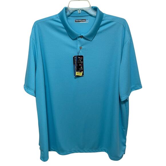 3XB Roundtree & Yorke Performance Golf Shirt Blue New - Picture 2 of 13